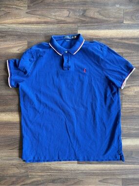 Ralph Lauren Blue Polo with Red & White Trim